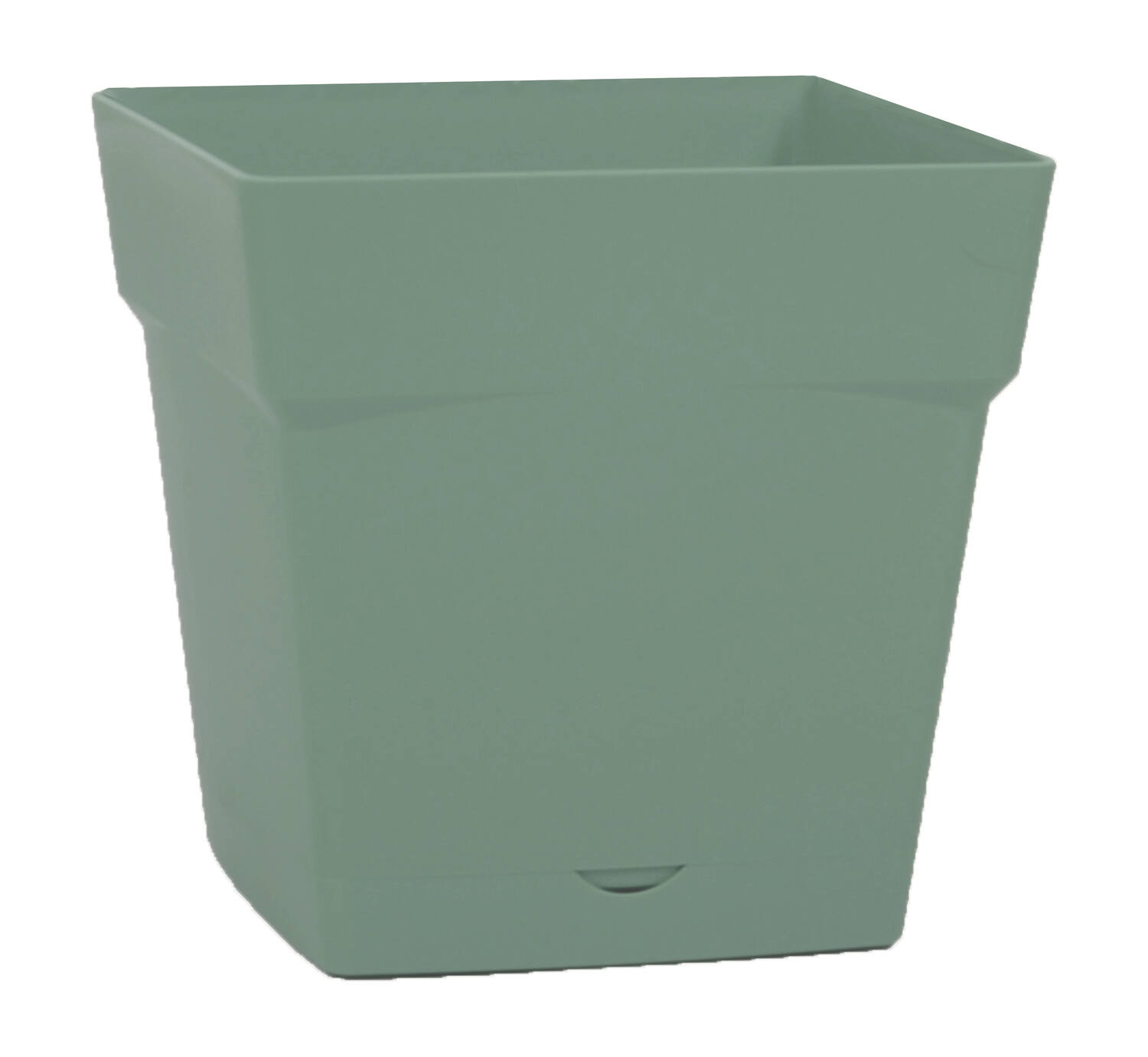 Pot carré Toscane Ø25 cm avec soucoupe vert laurier - EDA