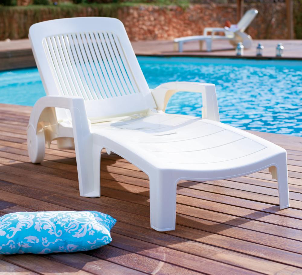 2 bains de soleil résine Fidji Blanc - GROSFILLEX
