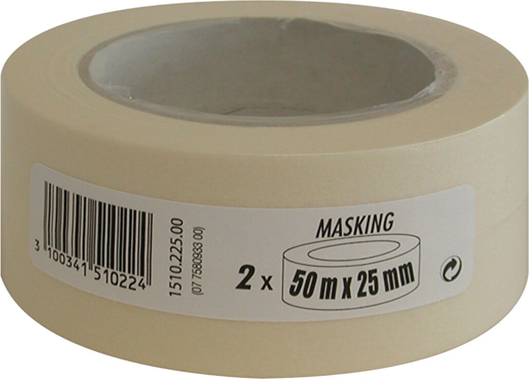 Lot de 2 adhésifs de masquage lisse 25 m x 50 mm beige - SCOTCH