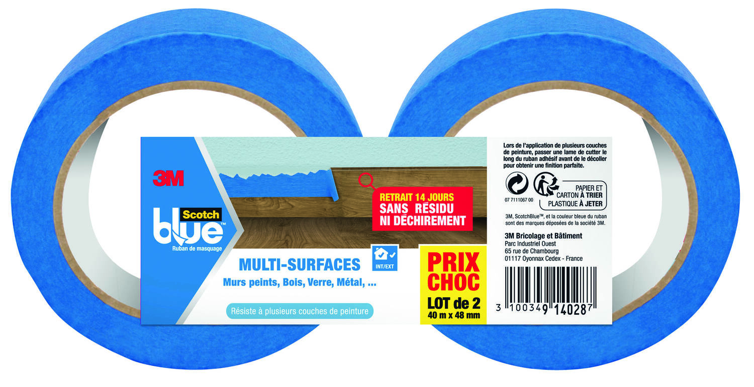 2 Adhésifs de masquage multi-surfaces 40mx48mm - SCOTCHBLUE™