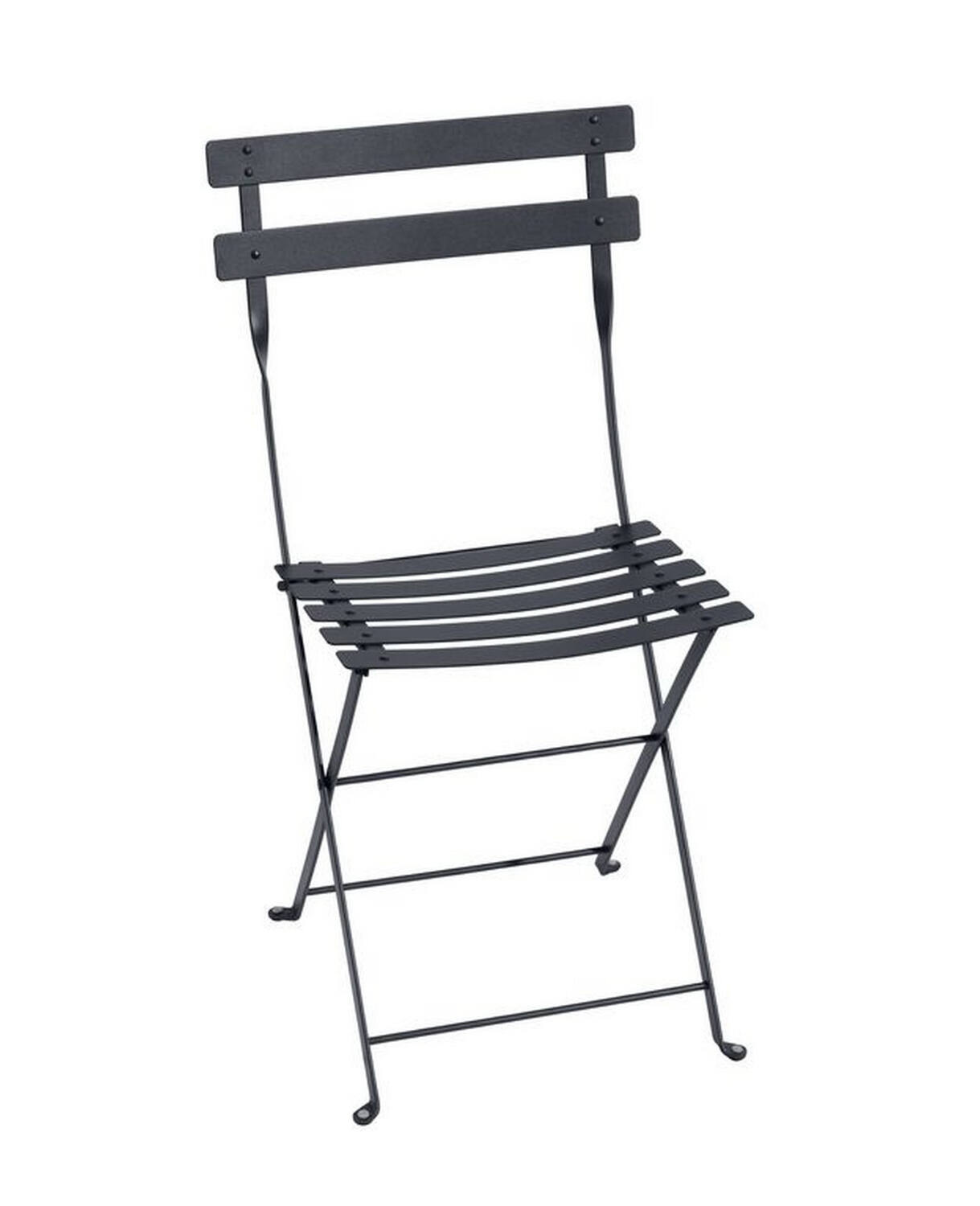 Chaise de jardin pliante métal Bistrot Carbone - FERMOB