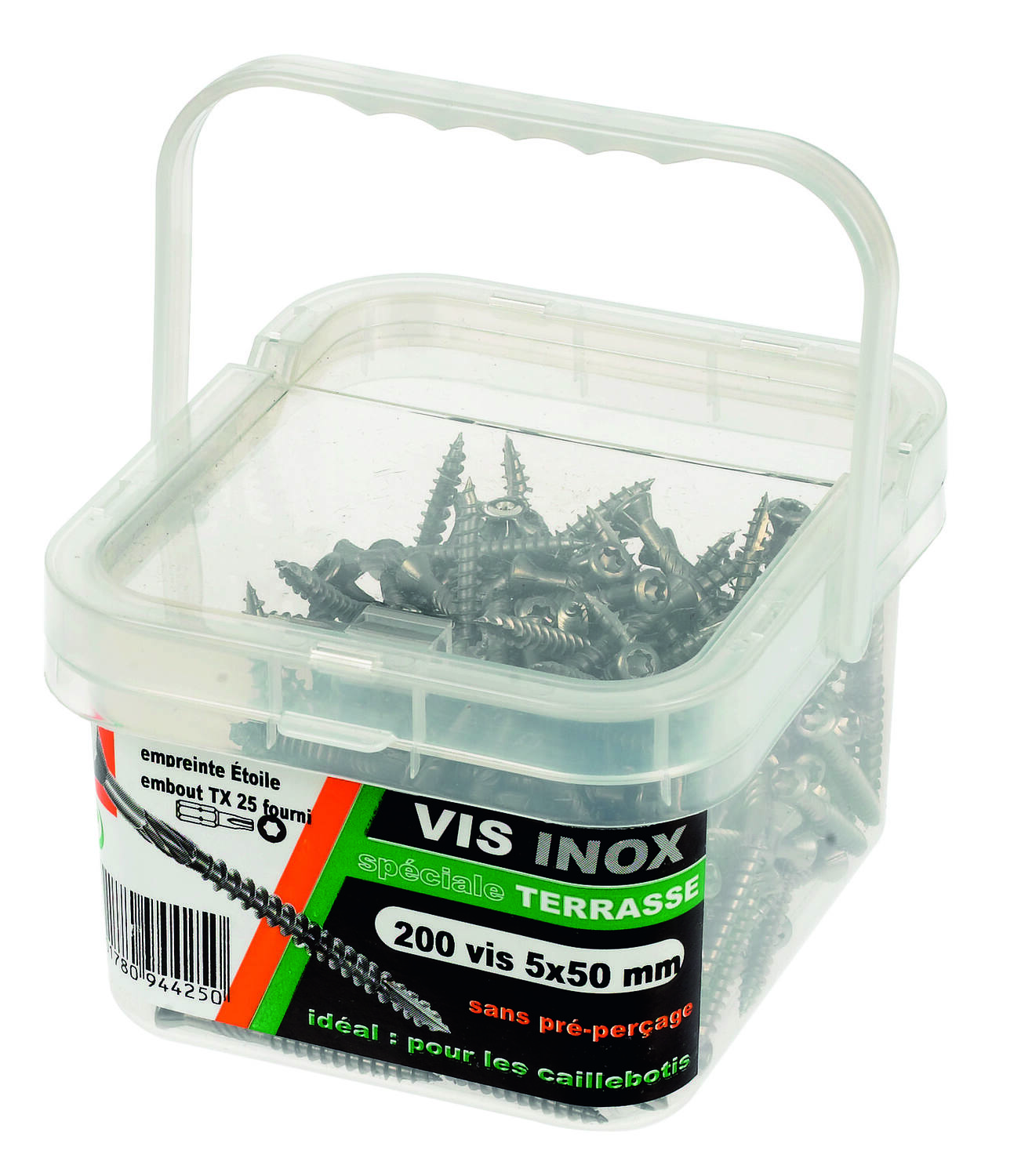 200 vis terrasse tête fraisée étoile inox C410 5x50