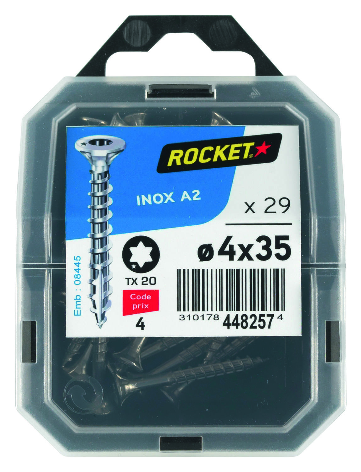 29 vis tête fraisée étoile inox A2 4X35 - ROCKET