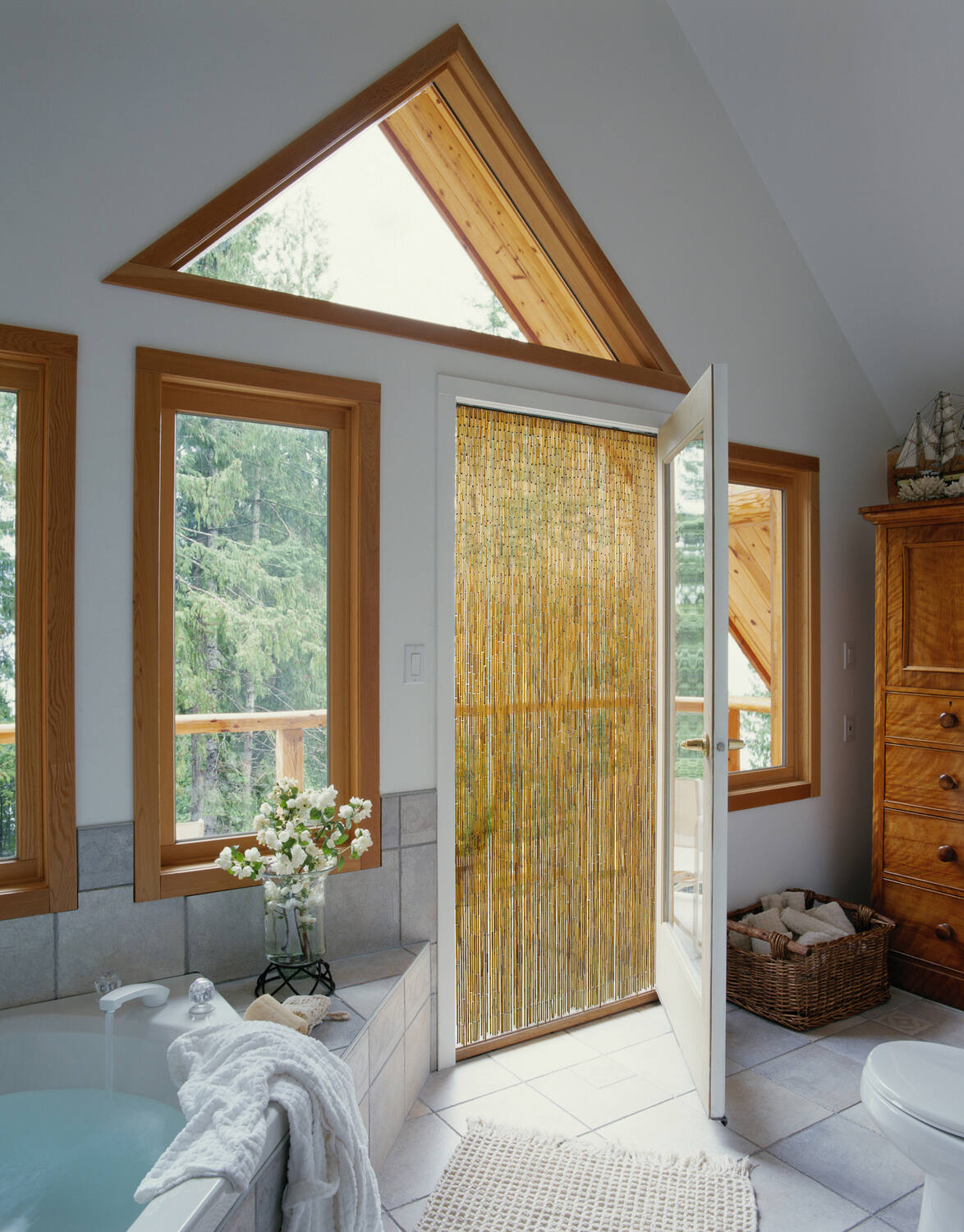 Rideau de Porte Naturel en Bâtonnets de Bambou Vernis - MOREL