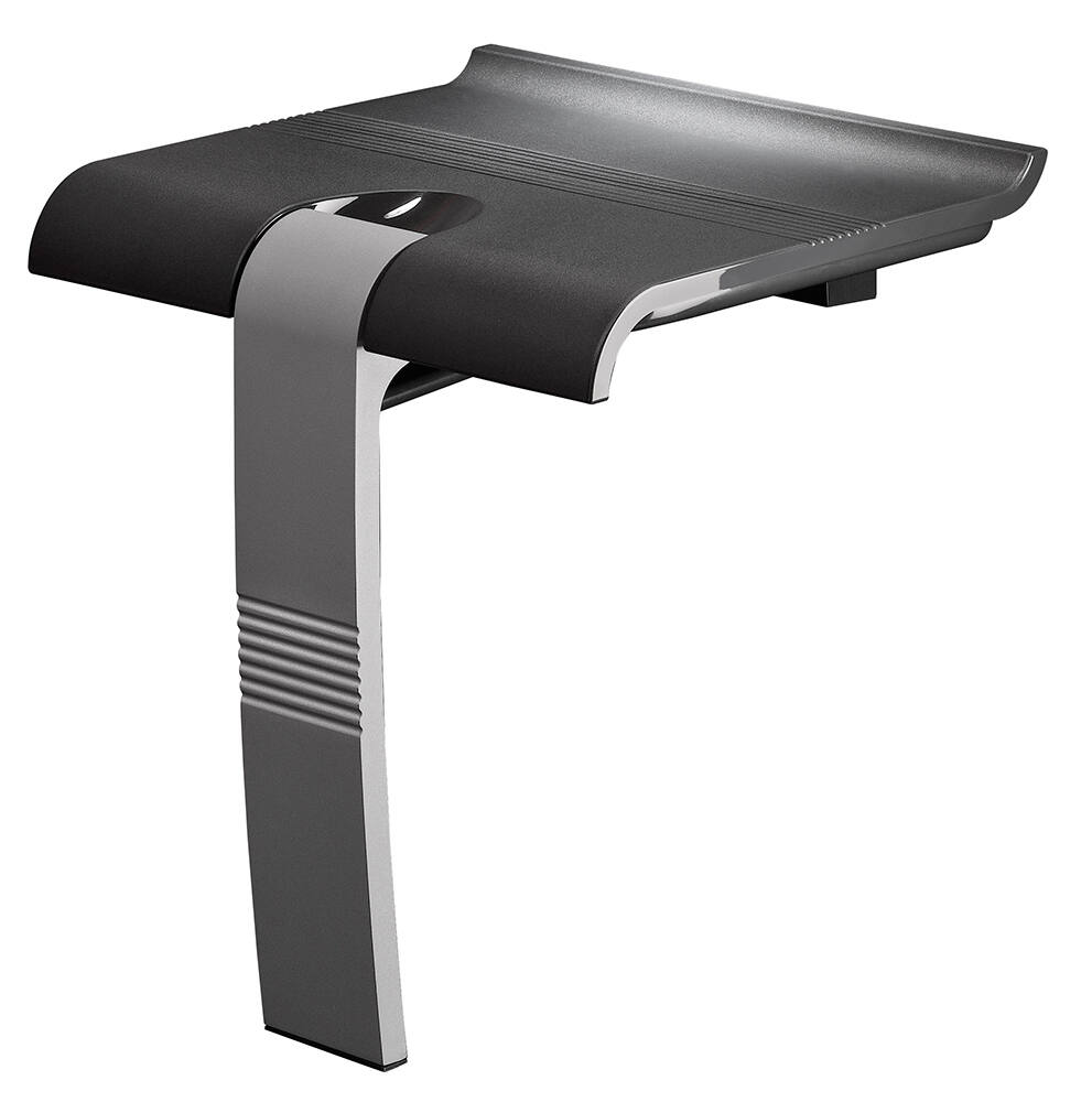 Siège de douche à fixer Design15 10,2x45x49,8cm gris anthracite