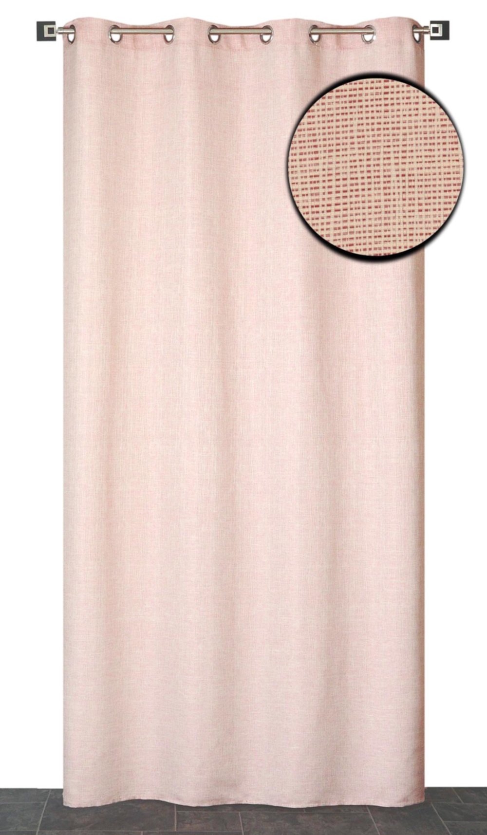 Rideau œillets lourd jacquard rouge 140x240cm - DYLREV