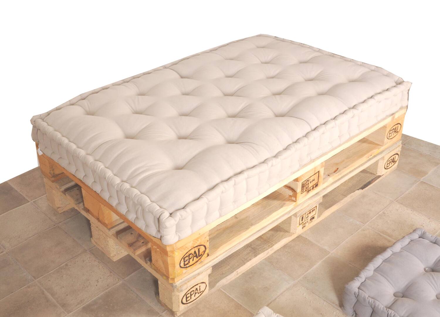 Coussin de palette rectangulaire 80x120 cms galet