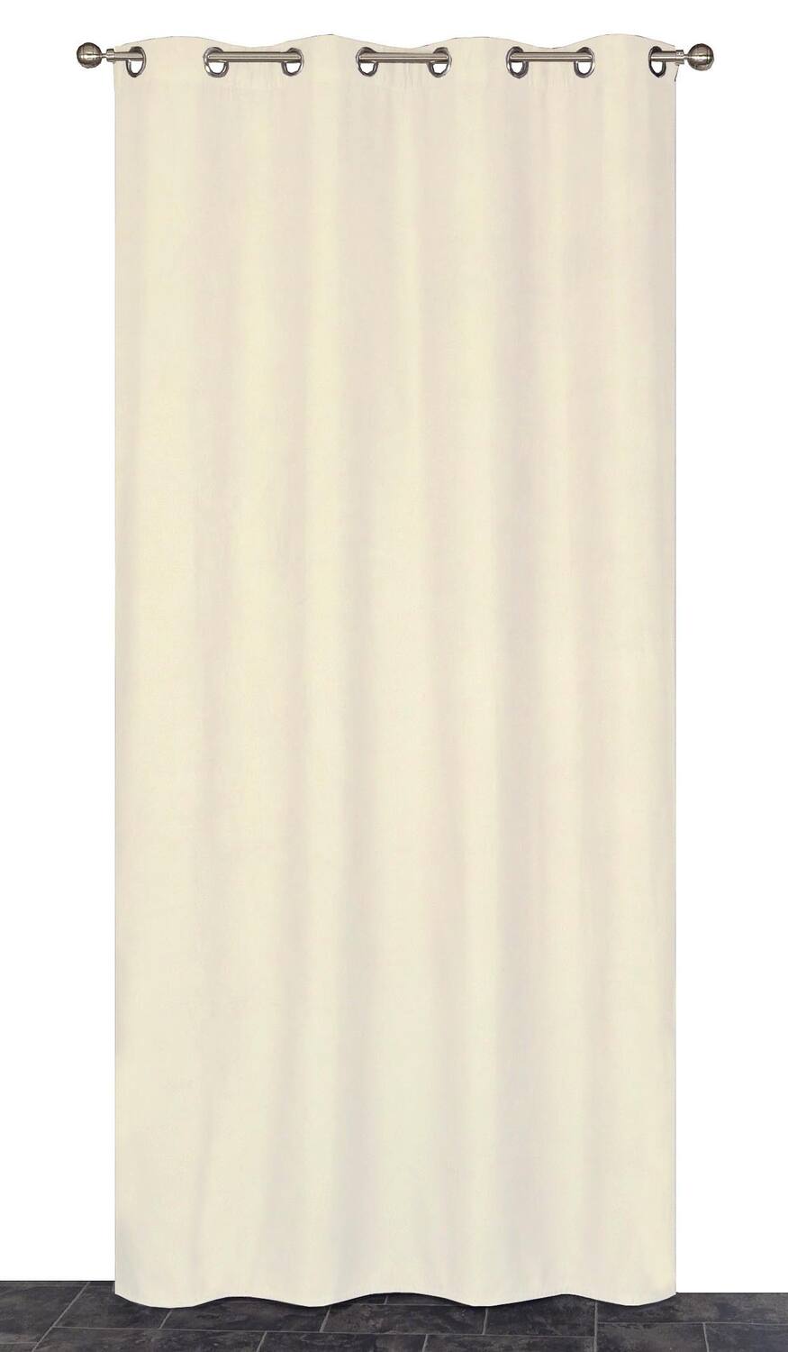 Rideau thermique à oeillets suédé beige 140x180cm