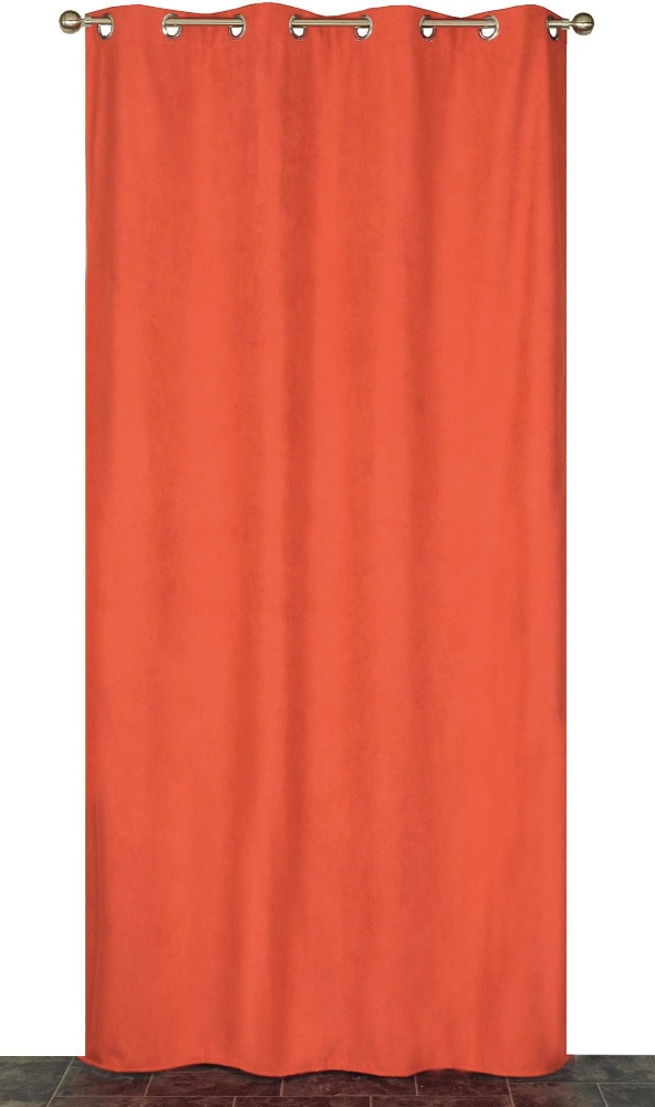 Rideau thermique à oeillets suédé 140x240cm Terracota