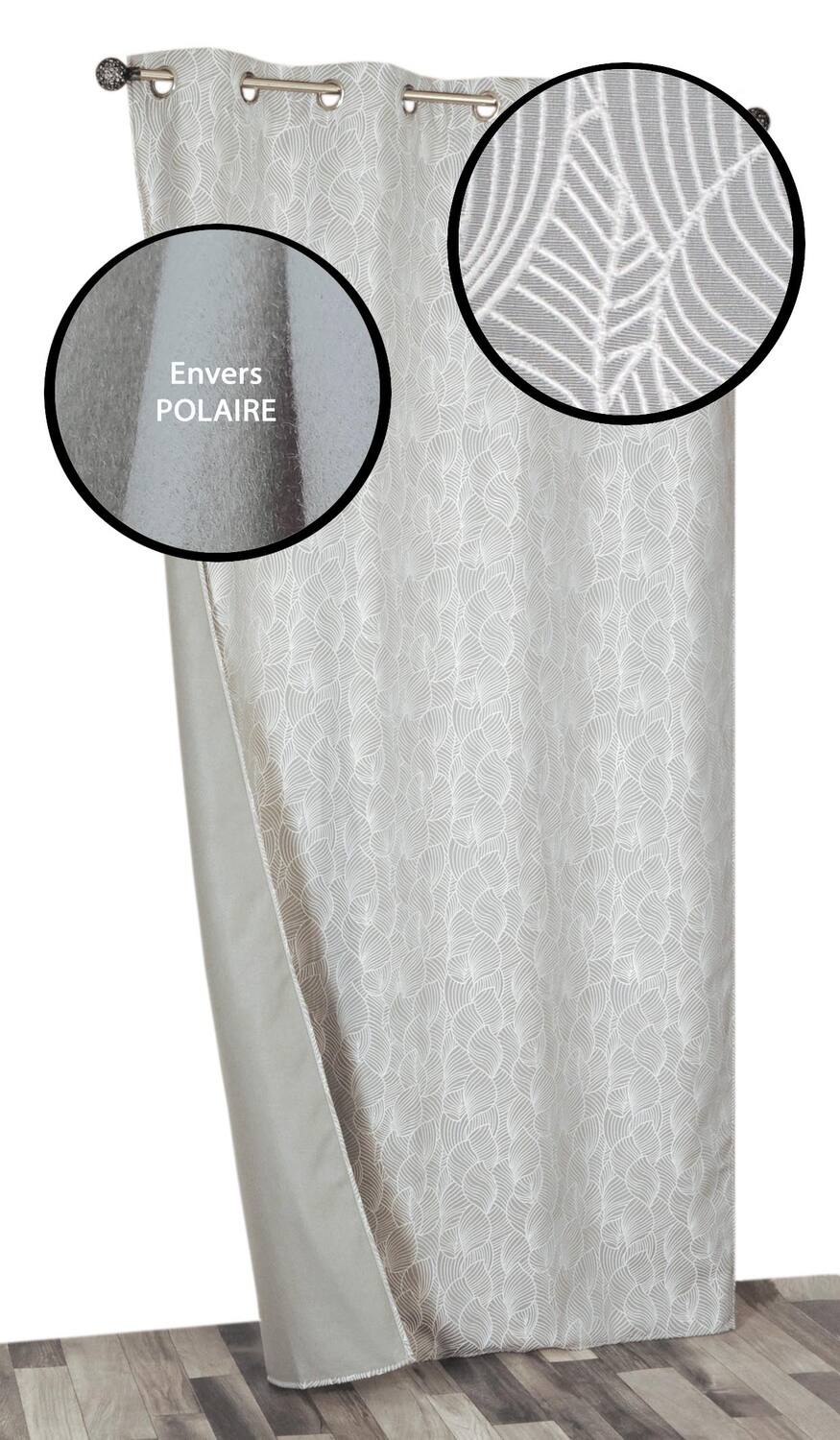 Rideau isolant thermique fantaisie gris 135x240cm - DYLREV