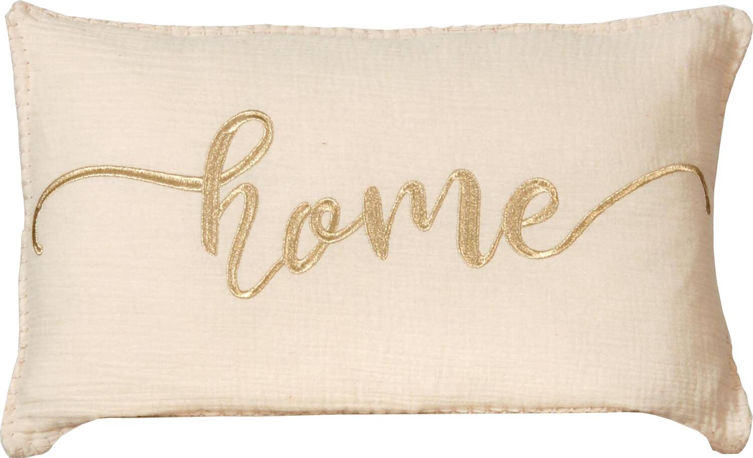 Coussin garni brodé home beige 30x50cm 