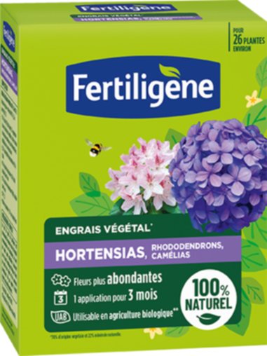 Engrais Végétal pour Hortensias, Rhododendrons et Camélias UAB 650g - FERTILIGENE