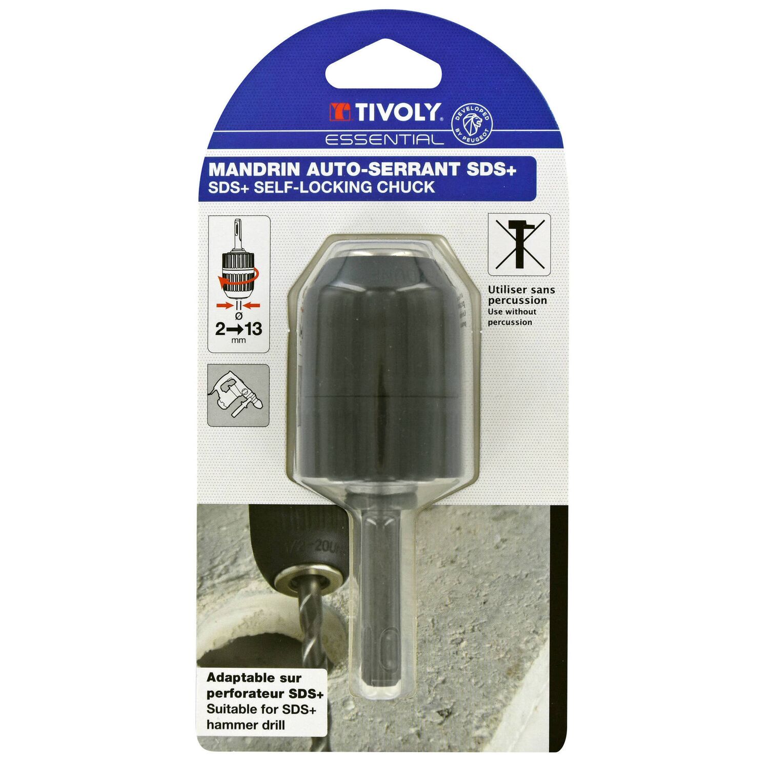 Mandrin auto-serrant sds+ ø 2 > 13 mm