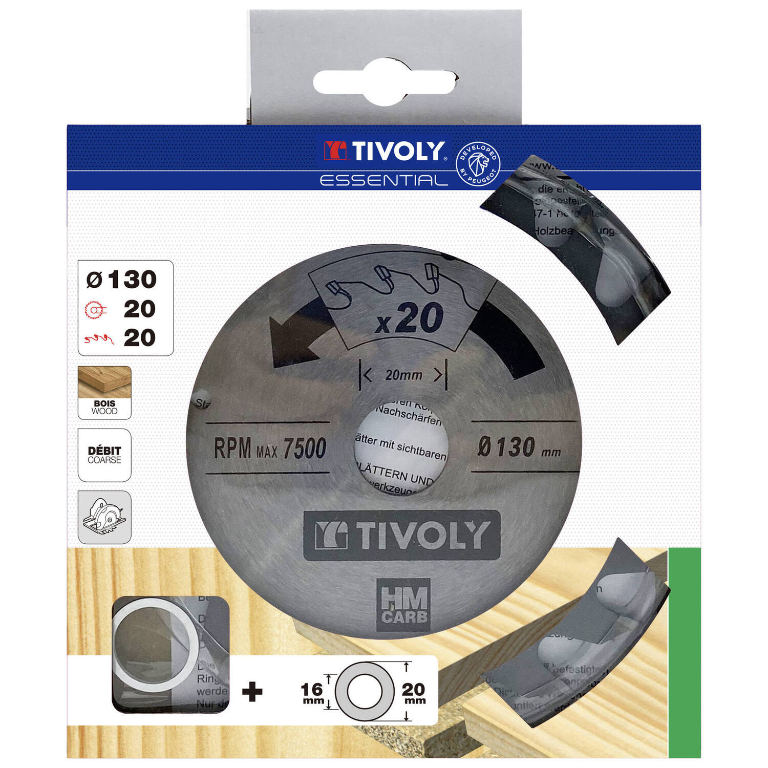 Lame de scie circulaire pour bois/plâtre Ø130 mm - TIVOLY
