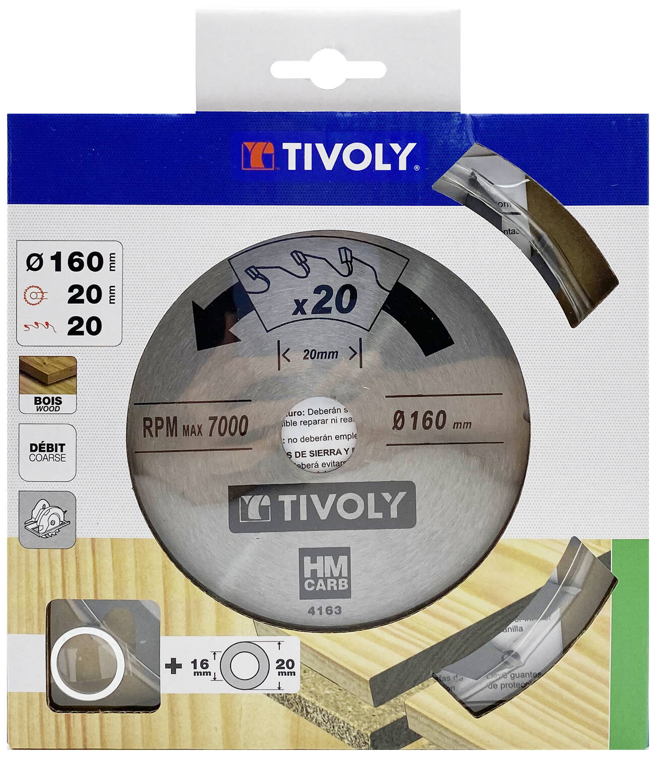 Lame de scie circulaire pour bois/plâtre Ø160 mm - TIVOLY