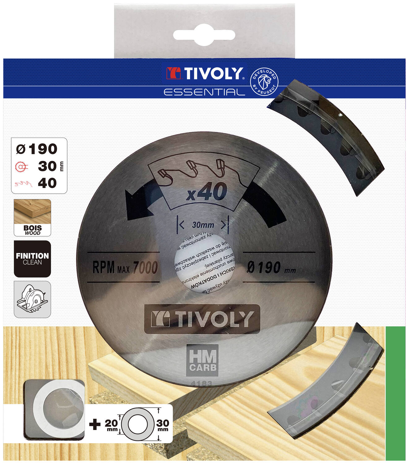 Lame de scie circulaire pour bois dur/stratifié/parquet Ø190 mm - TIVOLY