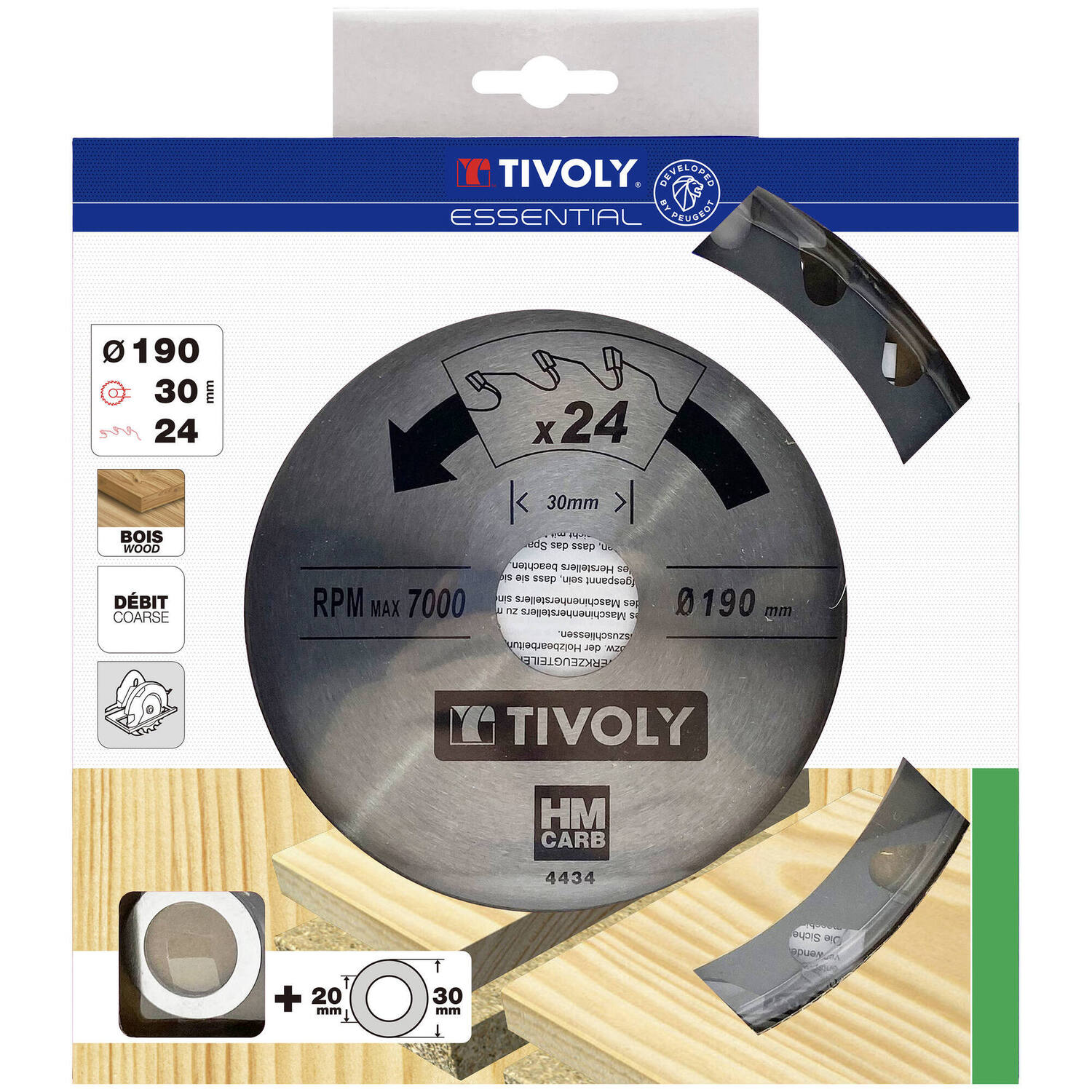 Lame de scie circulaire pour bois/plâtre Ø190 mm - TIVOLY