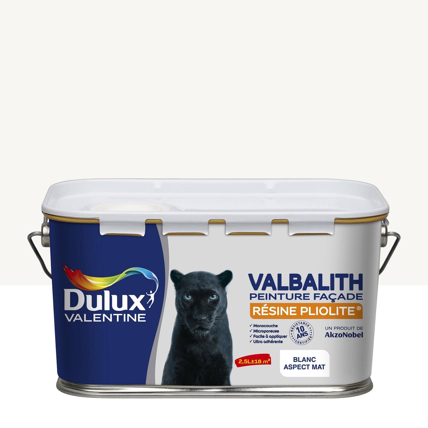 Peinture Façade Valbalith Blanc Base White Mat 2,5L - DULUX VALENTINE