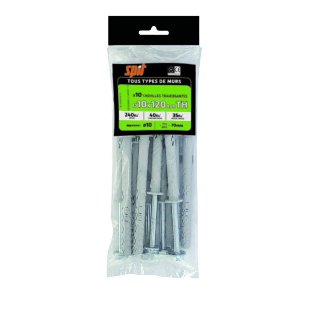 10 Chevilles traversantes BLONG Ø10x120mm TH - SPIT