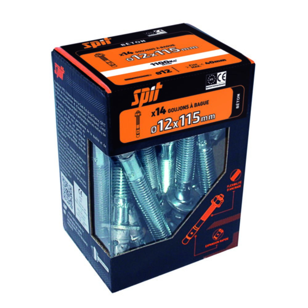 14 goujons à bague 3 Ø12x115mm - SPIT
