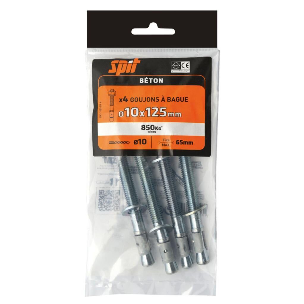 4 goujons à bague 3 Ø10x125mm - SPIT