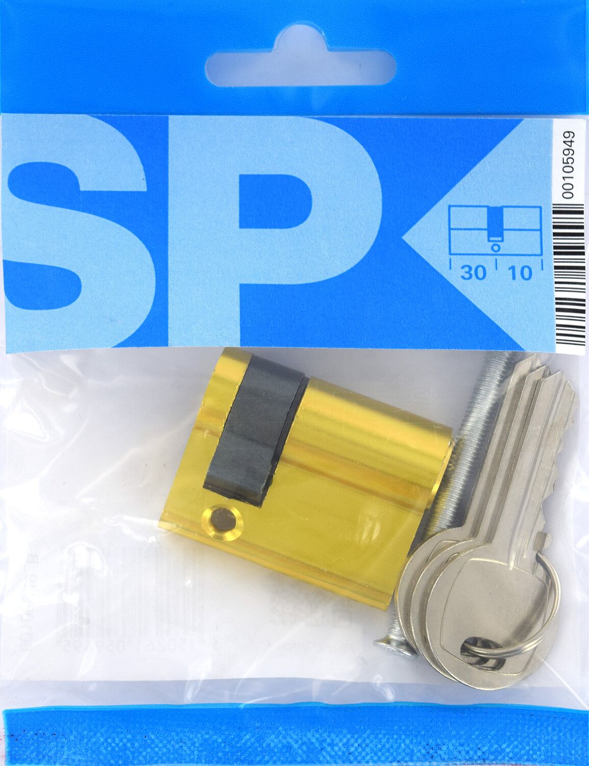 cylindre Profilé 30x10mm Doré 3 Clés - SERRUPRIx