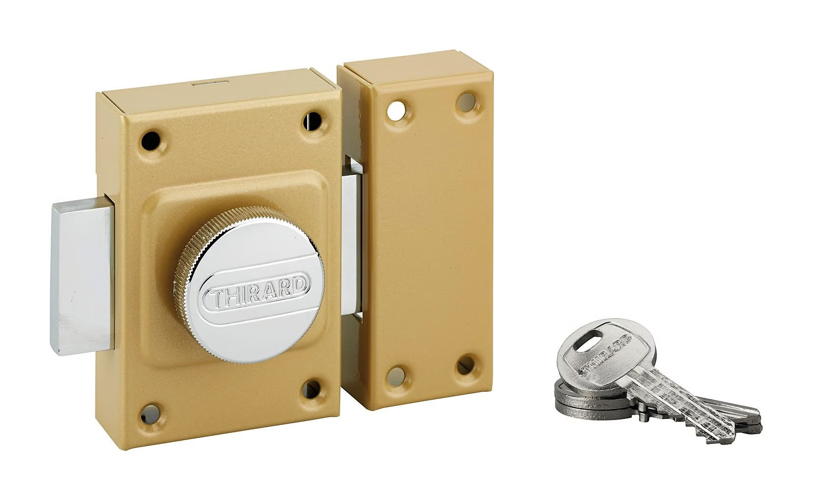 Verrou de sûreté Concorde à bouton + cylindre 45 mm - THIRARD