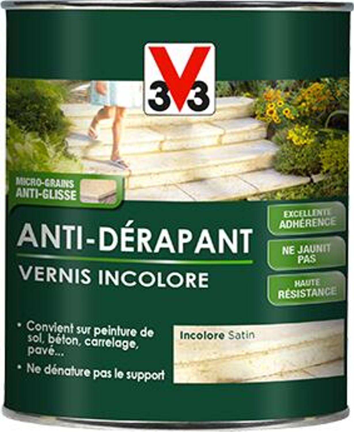 Vernis anti-dérapant incolore satin 0,75 L - V33