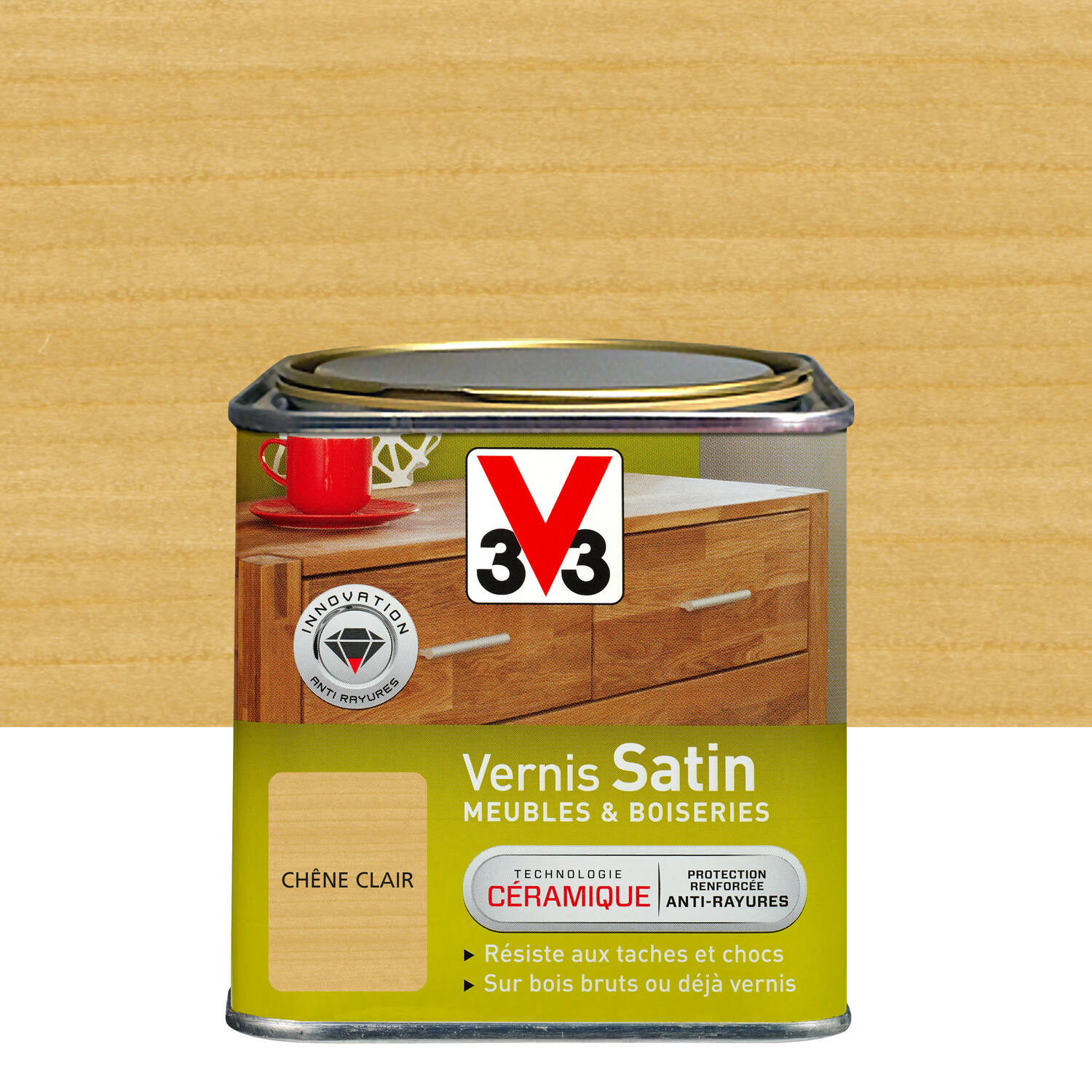 Vernis ciré satin chêne clair 0,5 L - V33