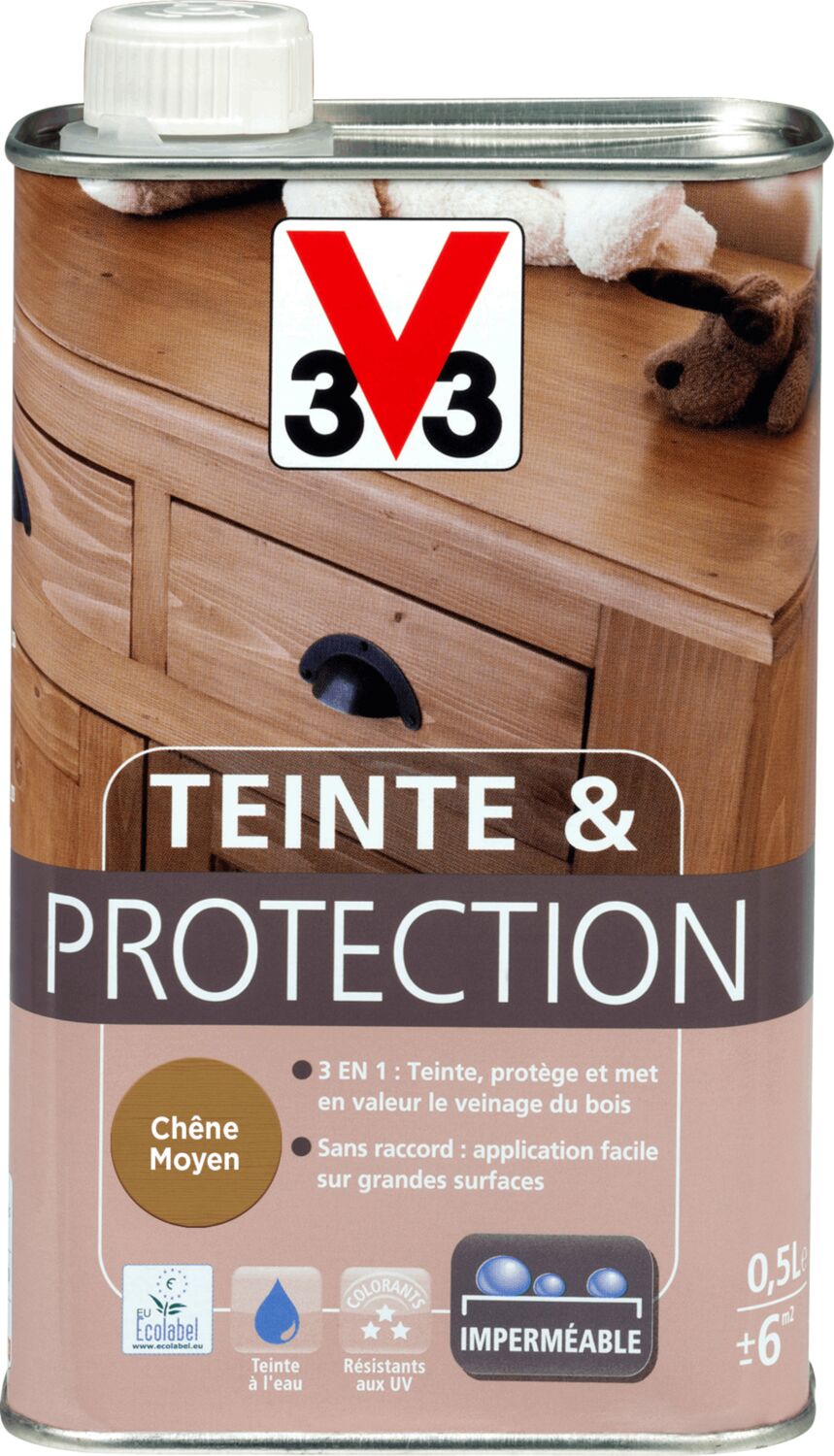 TEINTE ET PROTECTION CHÊNE MOYEN 0.5L