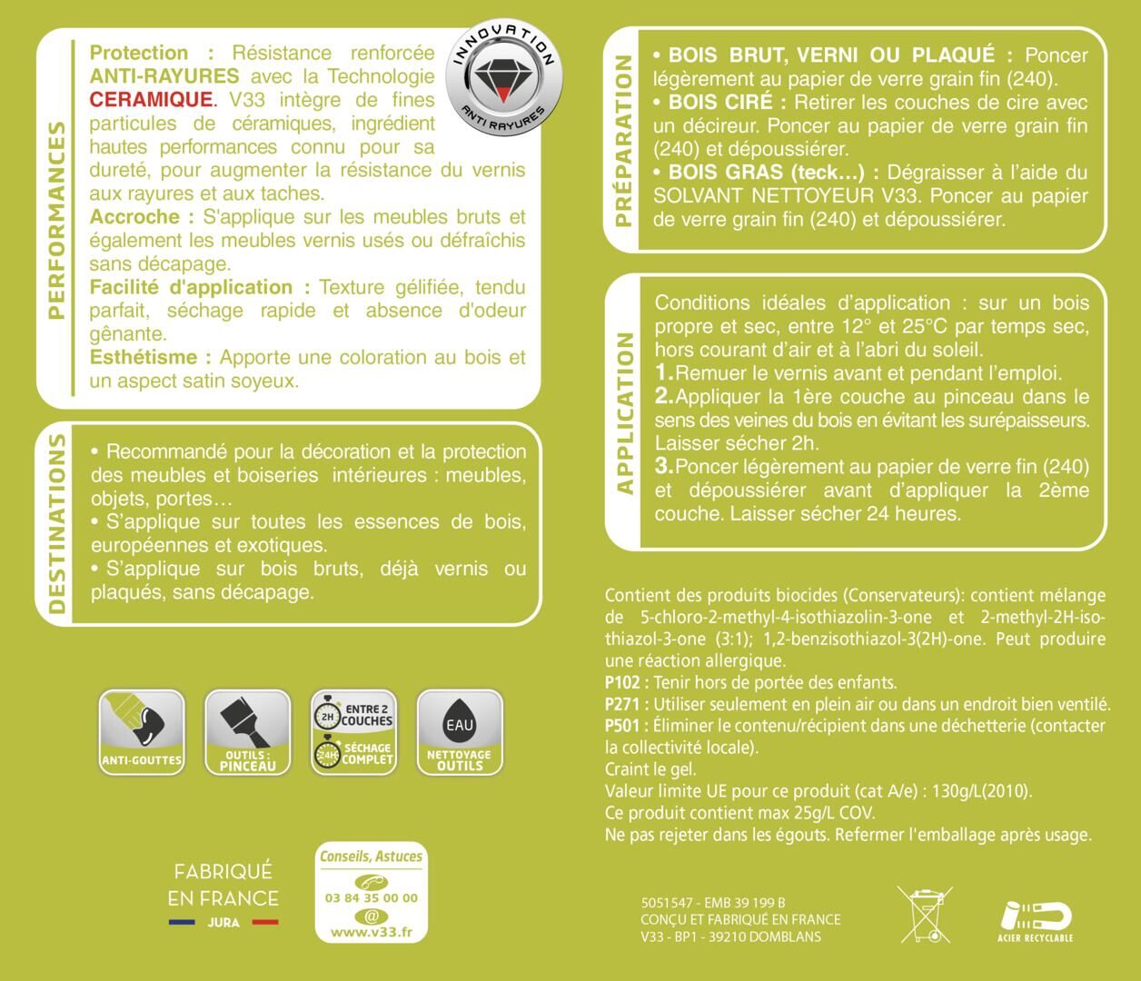 Vernis Meuble/Bois Satin CHENE DORE 0,25L