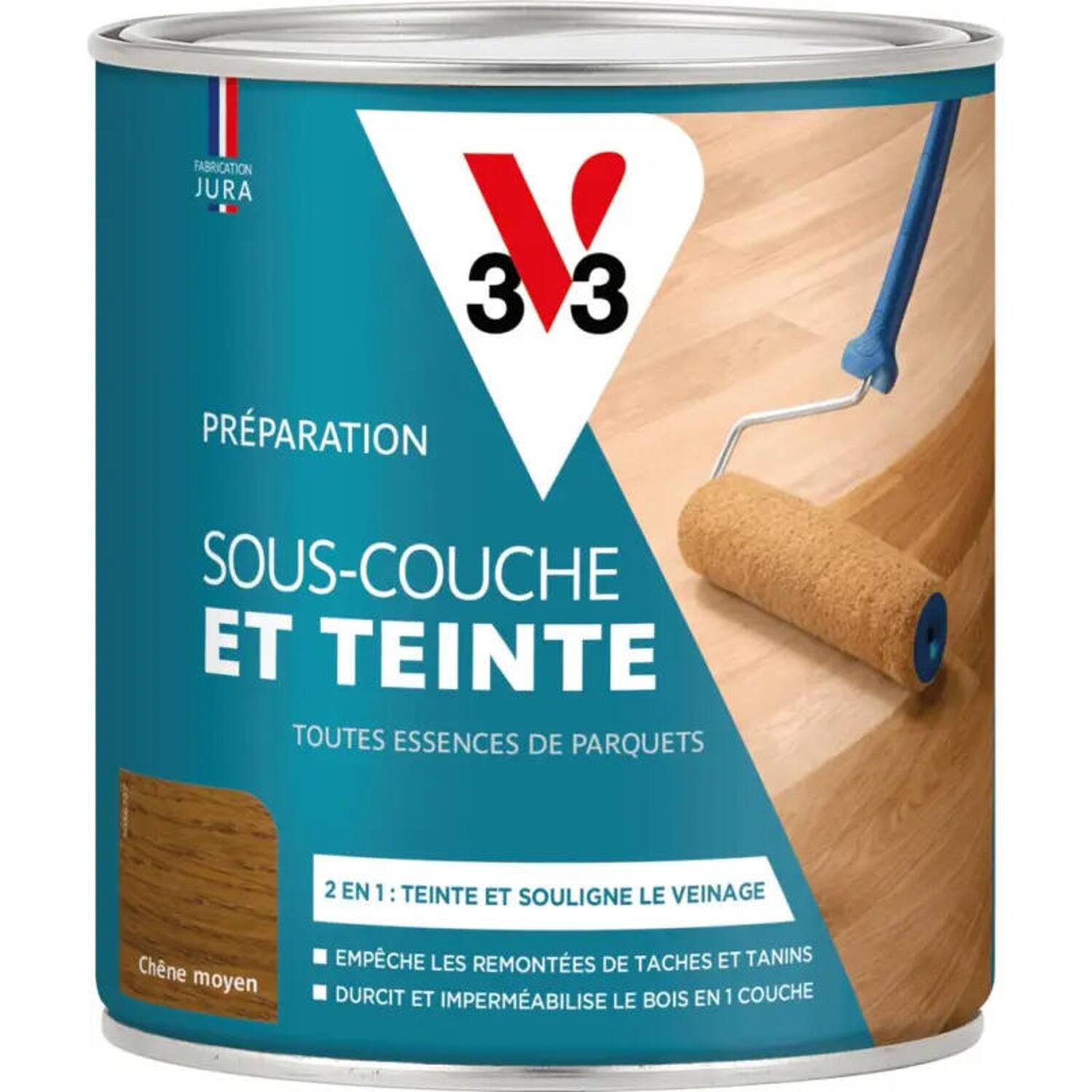 Sous-couche & teinte parquets chêne moyen 0,75 L - V33