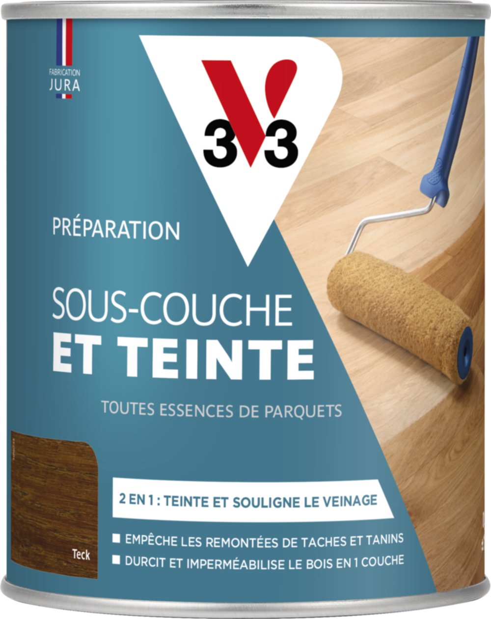 Sous-couche et teinte parquet, Parquet V33, 0.75 l, teck