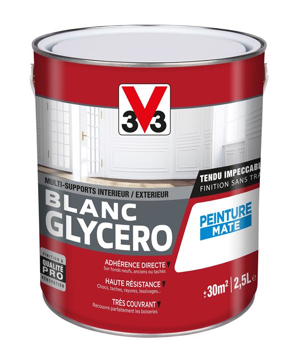 Peinture blanc glycéro mat 2,5l
