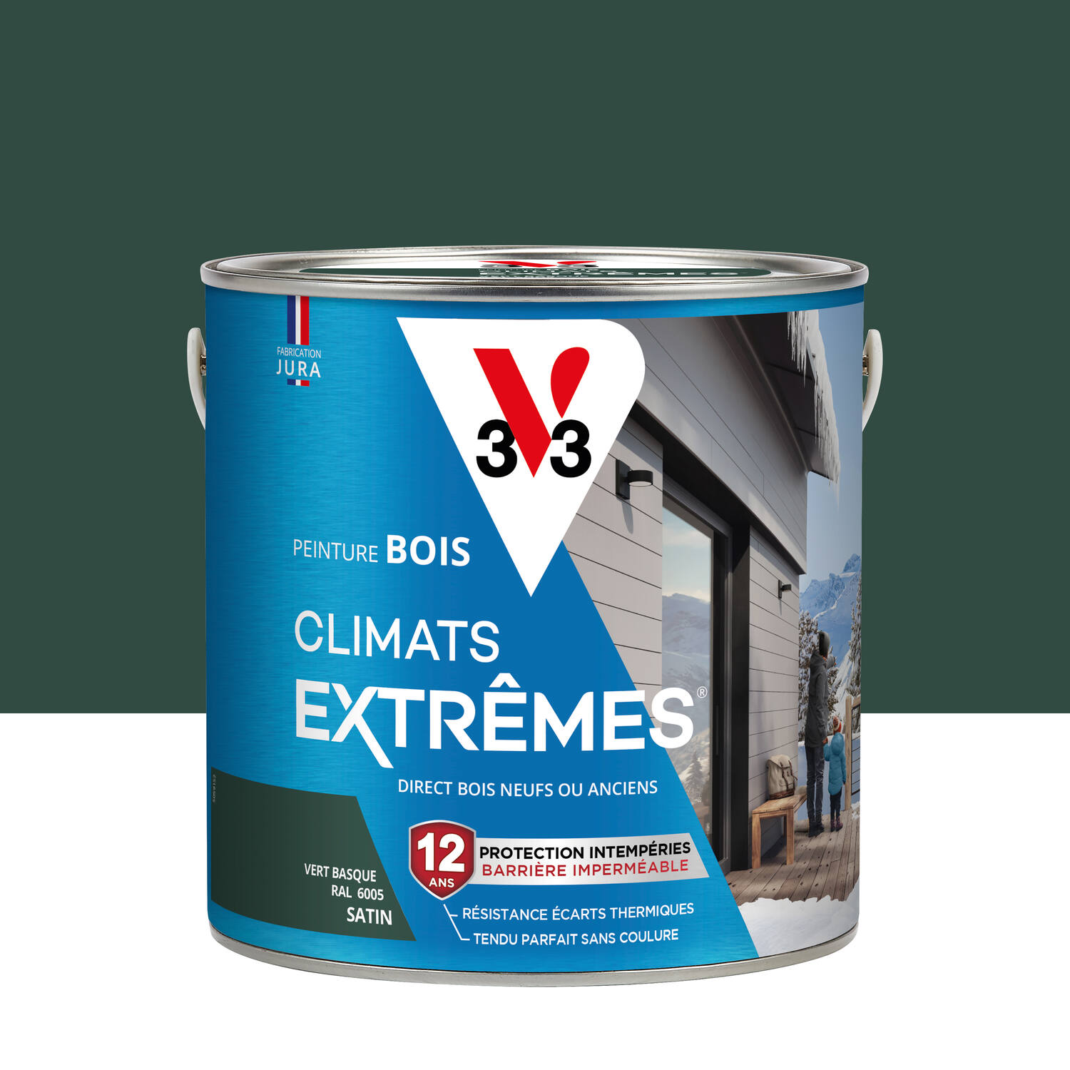 Peinture Bois Climats Extrêmes Satin Vert Basque 2 L