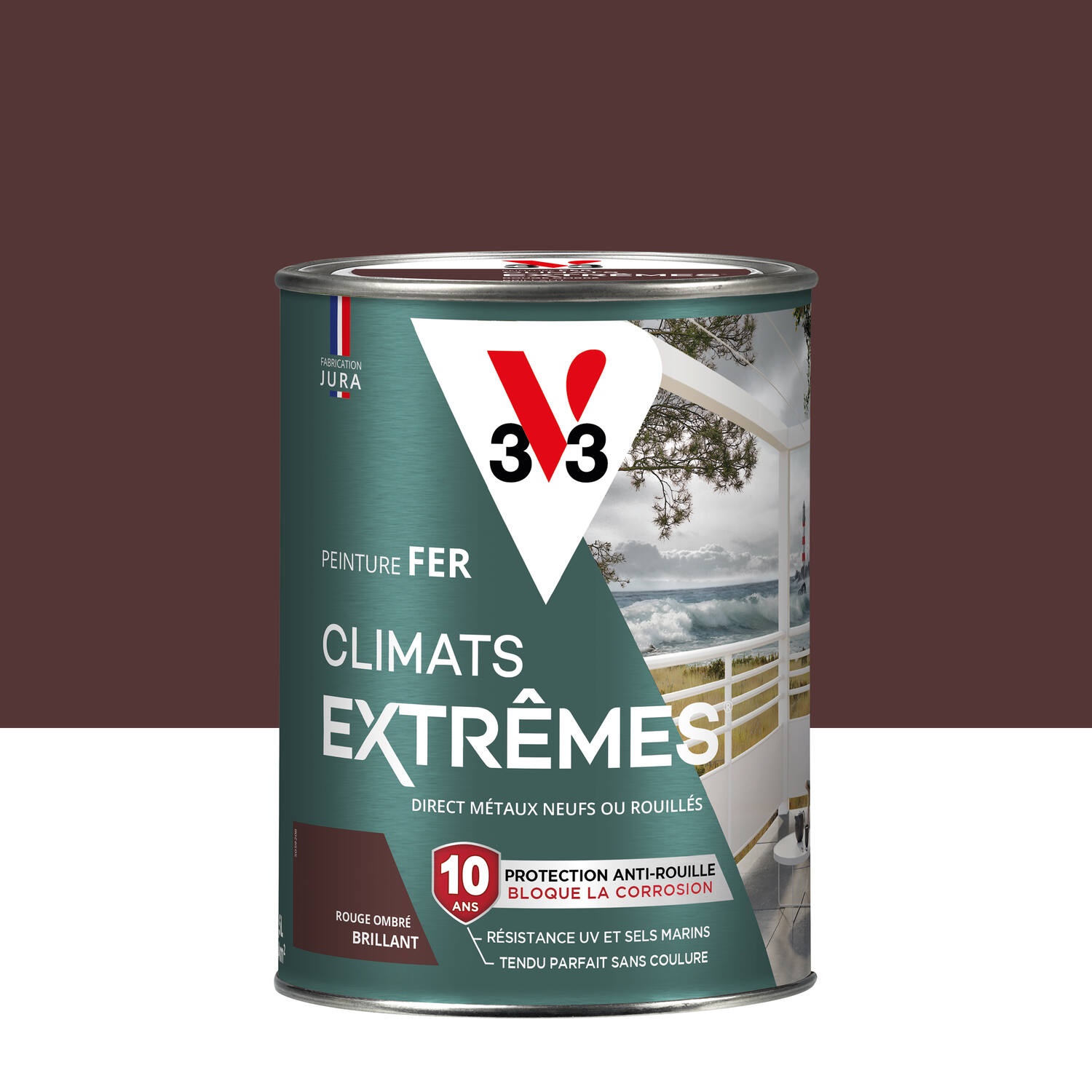 Peinture Fer Climats Extrêmes Brillant Rouge Ombre 1,5 L