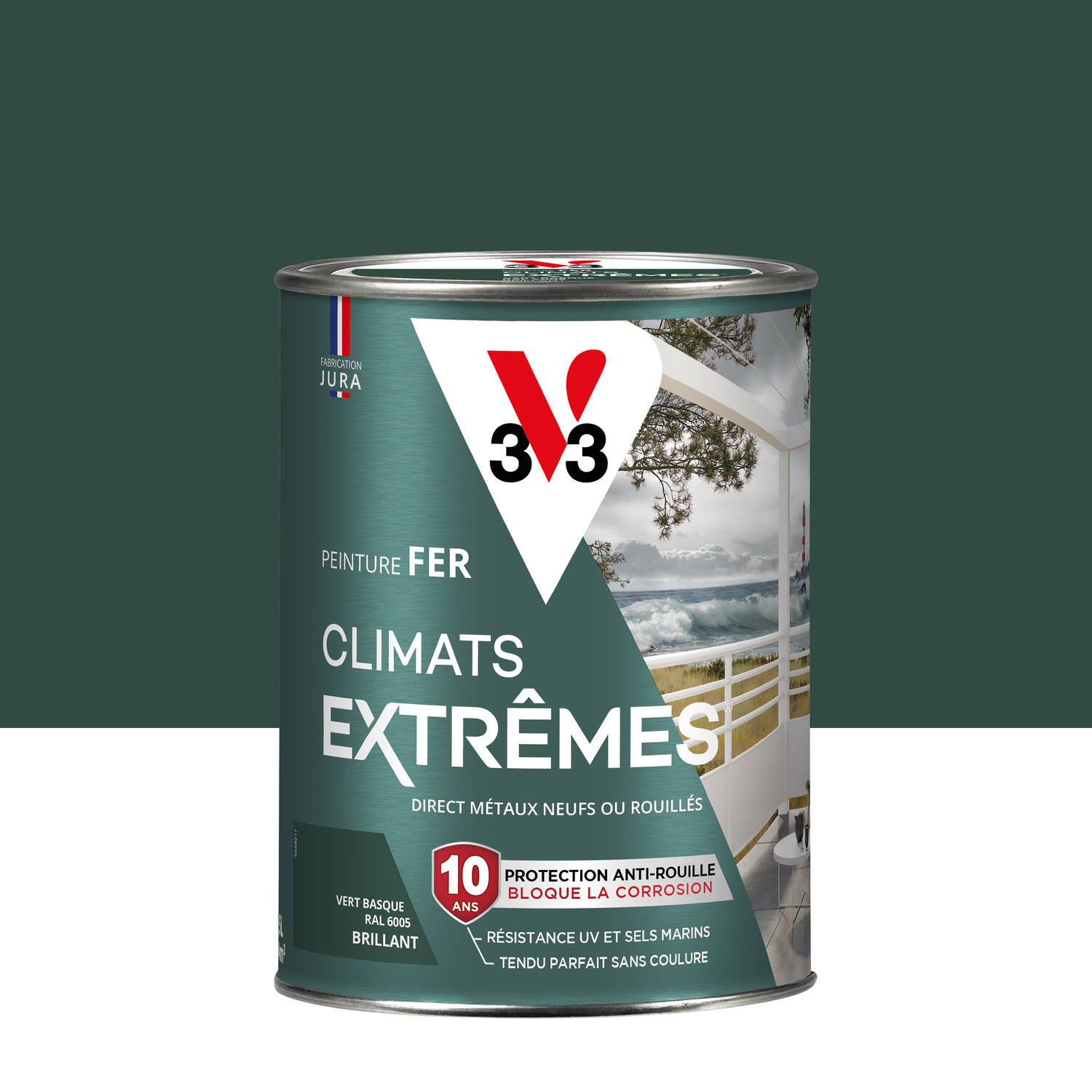 Peinture Fer Climats Extrêmes Brillant Vert Basque 1,5 L