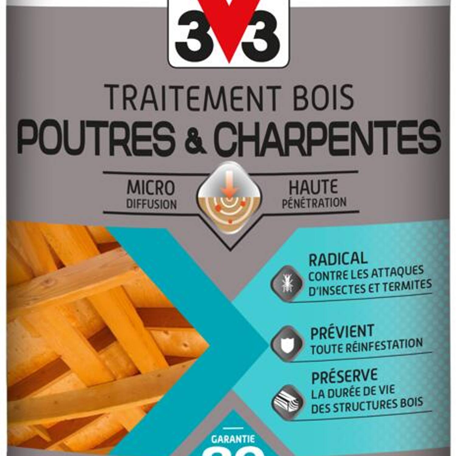 Traitement bois poutres et charpentes 1L - V33