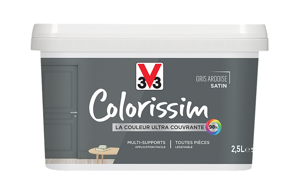 Peinture multisupport Colorissim gris ardoise satin 2,5L - V33