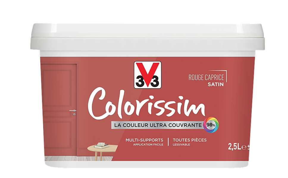 Peinture multisupport Colorissim rouge caprice satin 2,5L - V33