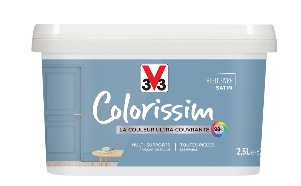 Peinture colorissim satin bleu givré 2,5L – - V33 