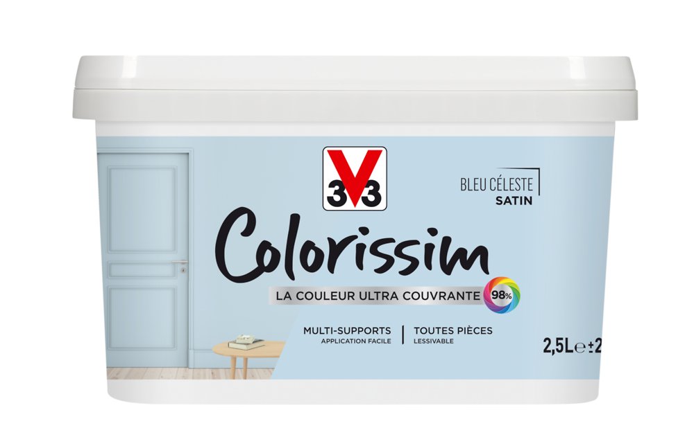 Peinture colorissim satin bleu céleste 2,5L – - V33 