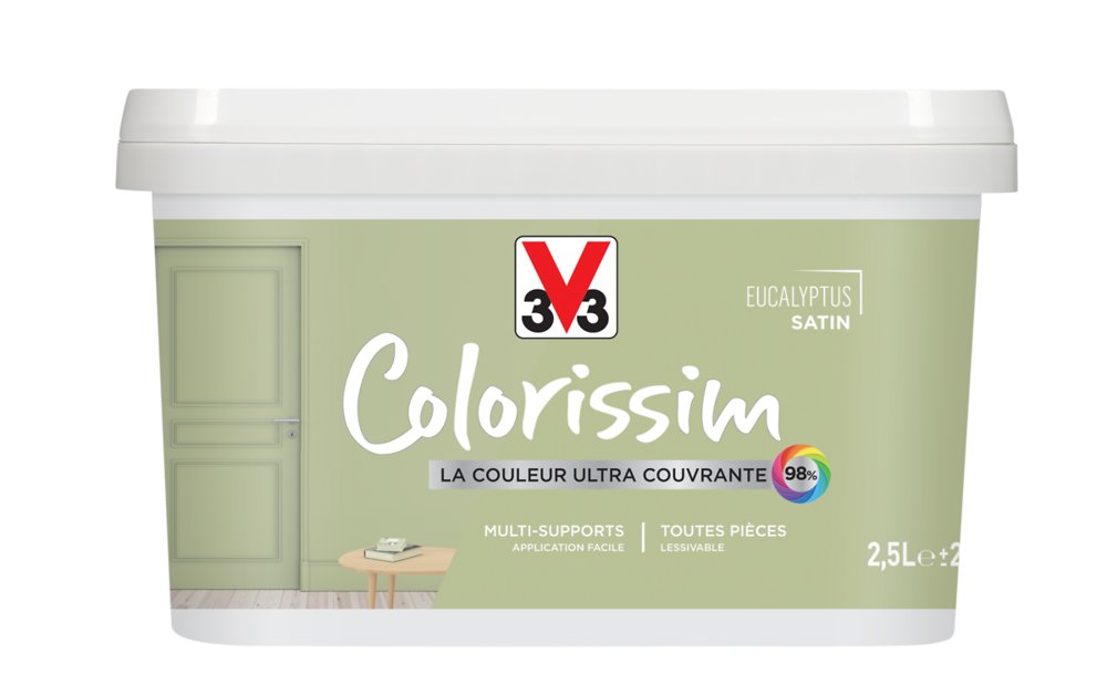 Peinture multisupport colorissim satin eucalyptus 2,5L – - V33