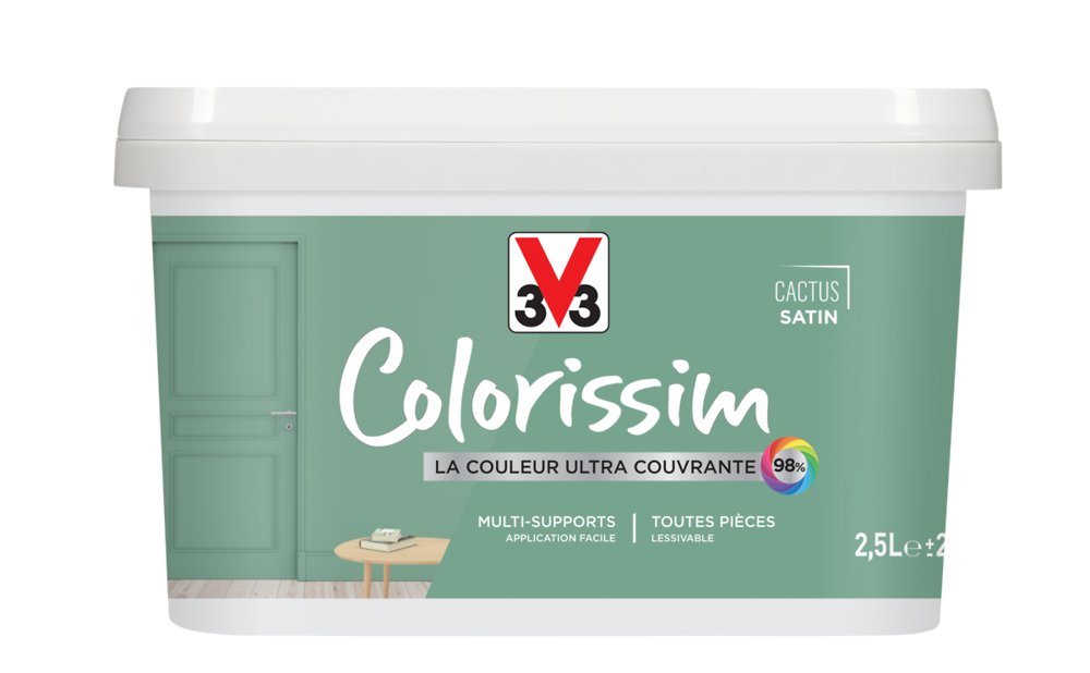 Peinture colorissim satin cactus 2,5L – - V33 