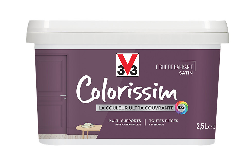 Peinture multisupport Colorissim figue satin 2,5L - V33