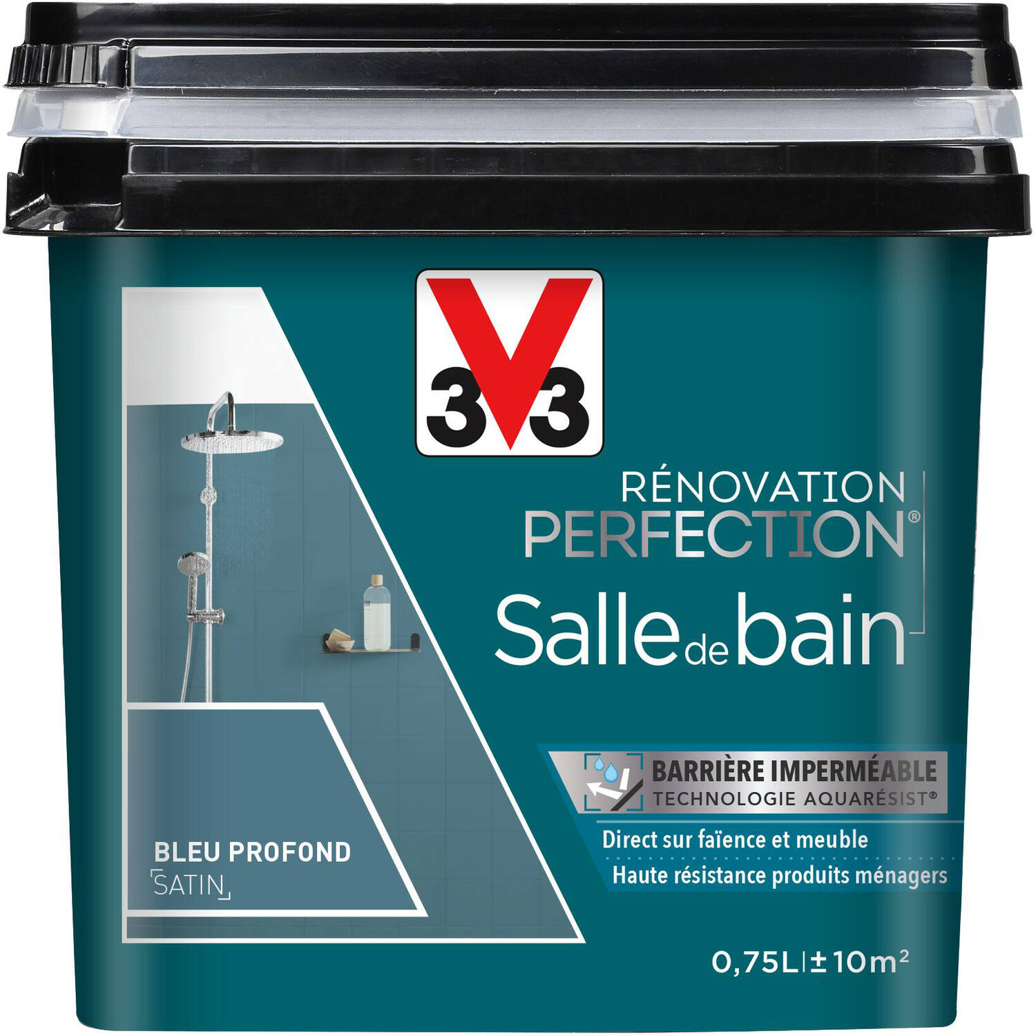 Peinture rénovation salle de bain bleu profond satin 0,75l - V33