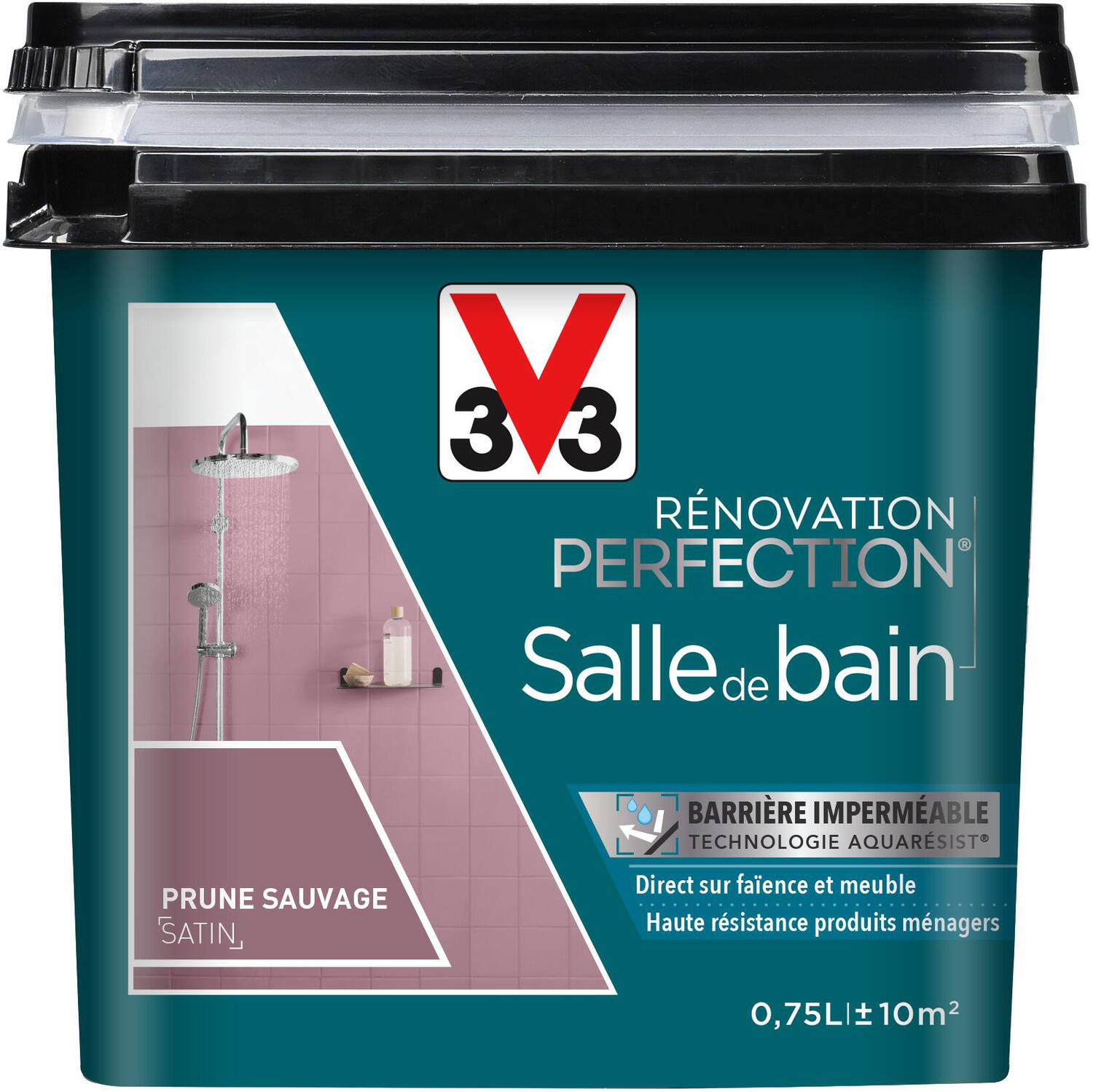 Peinture rénovation salle de bain prune satin 0,75l - V33