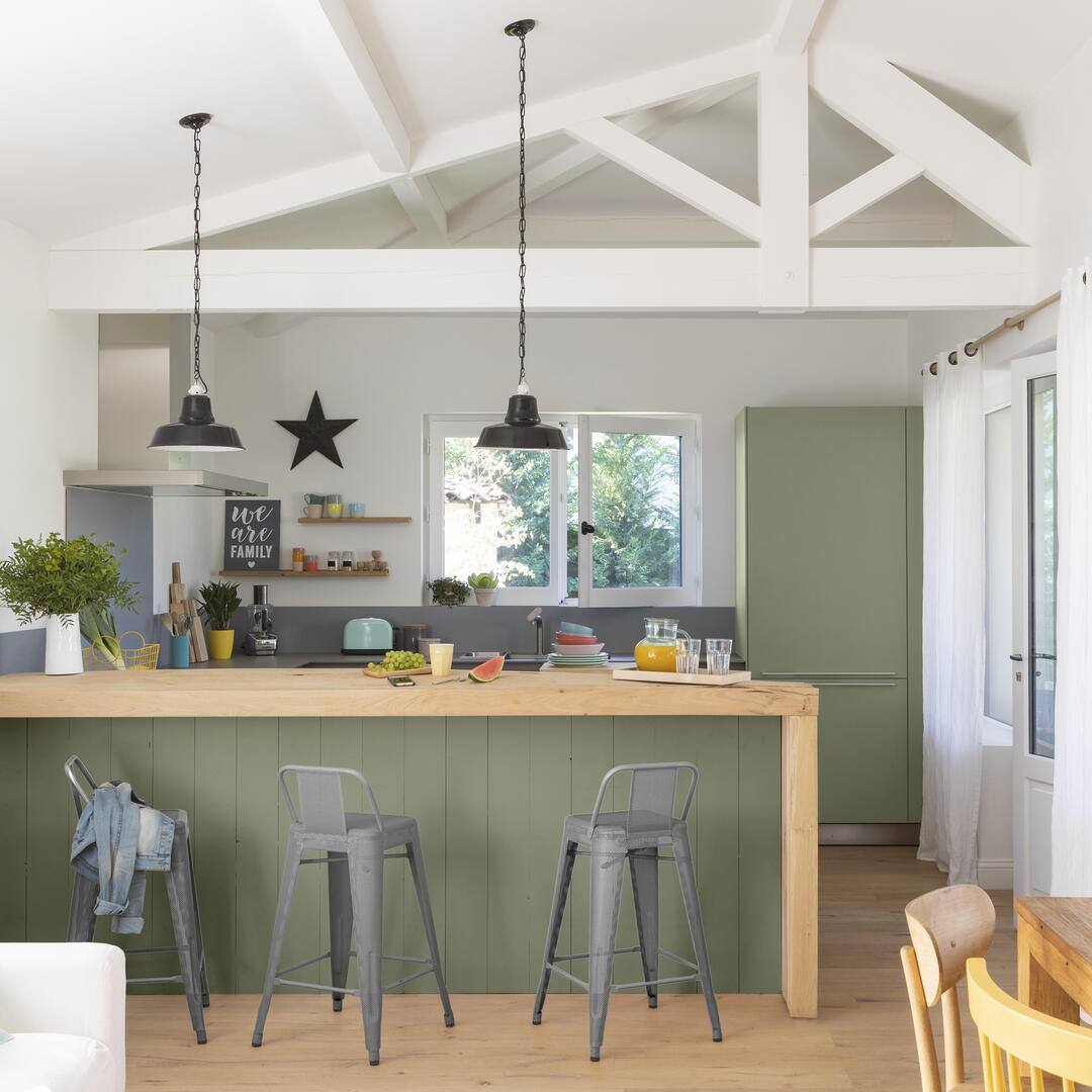 Peinture Rénovation Multisupport vert kaki satin 0,5L - V33