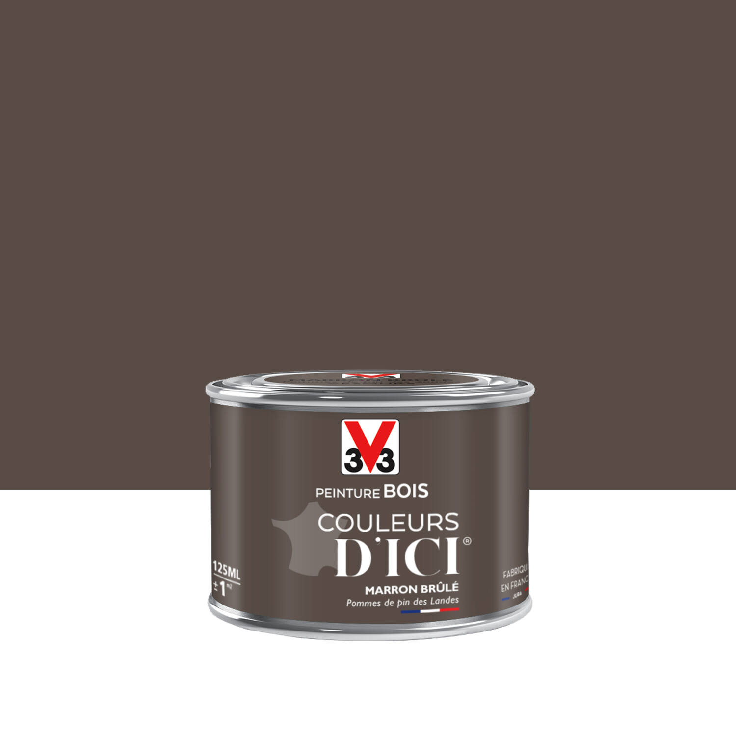 PEINTURE V33  BOIS COULEURS D’ICI ®  MARRON BRULE 125 ML