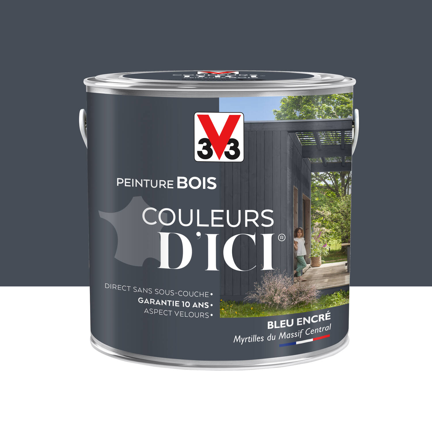 PEINTURE V33  BOIS COULEURS D’ICI ®  BLEU ENCRE 2 L